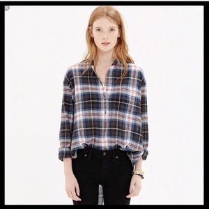 Madewell Pullover Plaid Boyfriend Button Shirt